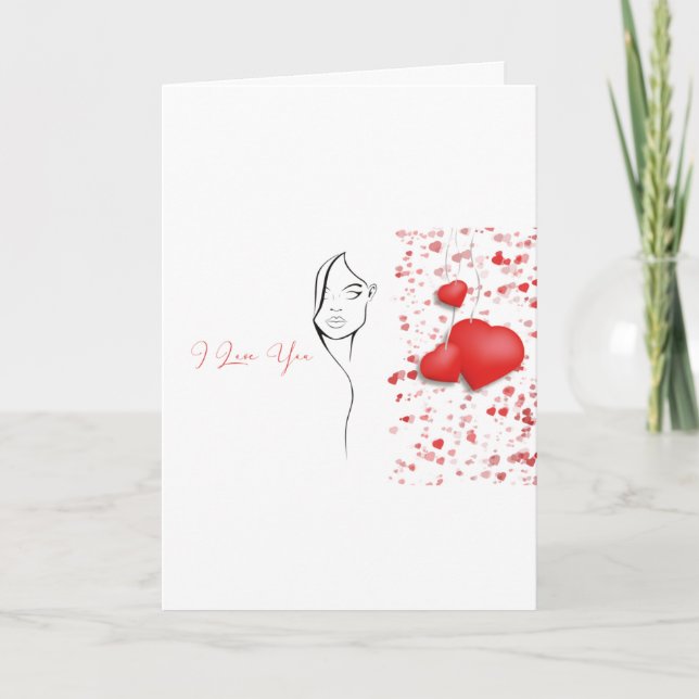 Beautiful, elegant “I love you” Valentine’s Day  Note Card (Front)