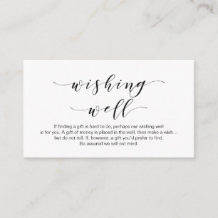 Beautiful Elegant, in Black, Wedding Wishing Well Enclosure Card