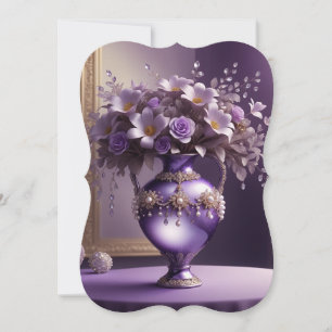 Beautiful elegant light purple round vase decorat card