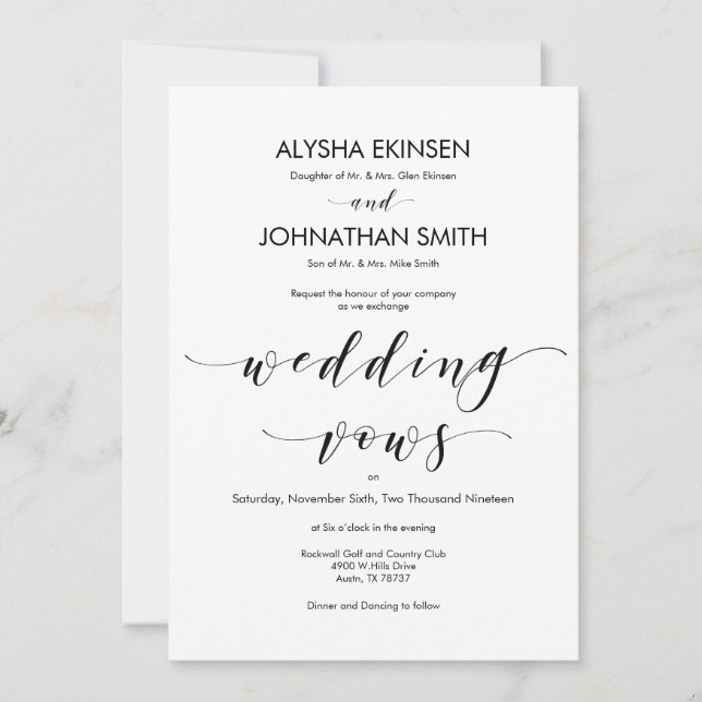 Beautiful Elegant Marriage Invitation Card (Front)