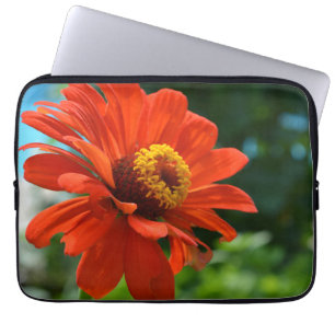 Beautiful elegant orange floral flower laptop sleeve