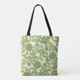 Beautiful elegant pastel floral swirls tote bag