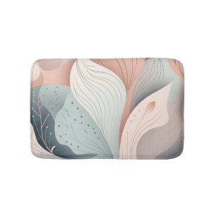 Beautiful elegant pastel leaves design bath mat
