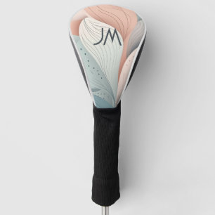 Beautiful elegant pastel leaves design golf head cover
