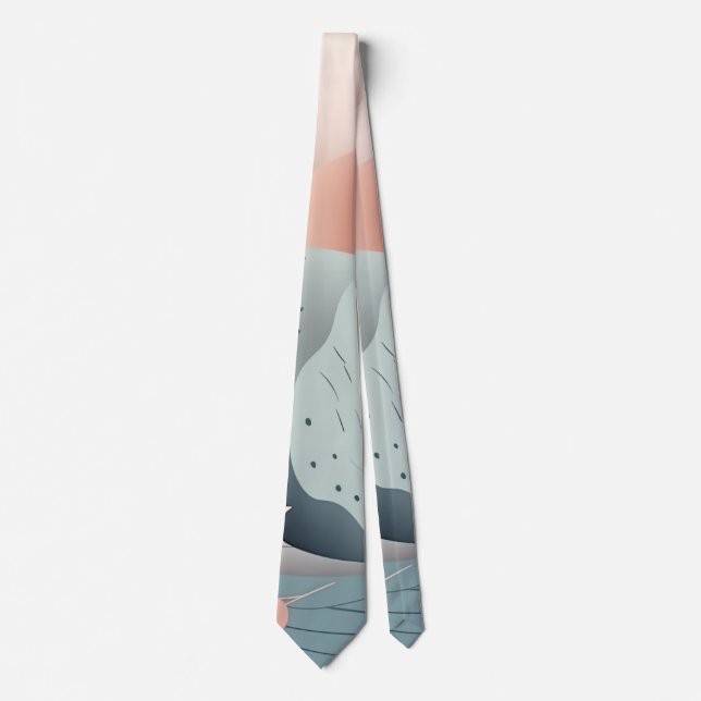 Beautiful elegant pastel leaves design tie (Front)