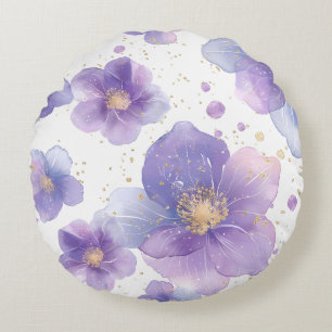 beautiful elegant patten seamless print flower round cushion