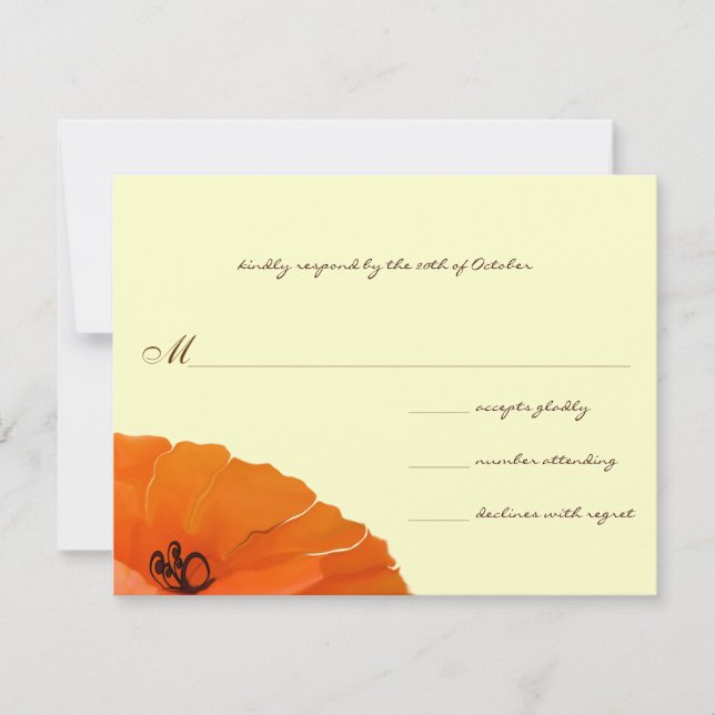 Beautiful Elegant Poppy Wedding Invitation (Front)
