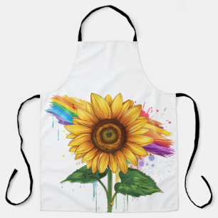beautiful elegant print with a sunflower apron