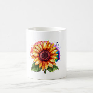 beautiful elegant print with a sunflower coffee mug