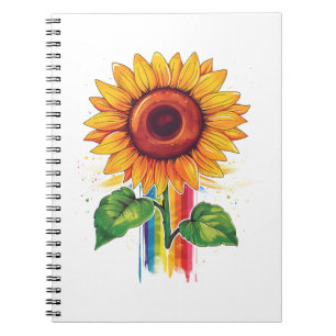 beautiful elegant print with a sunflower notebook