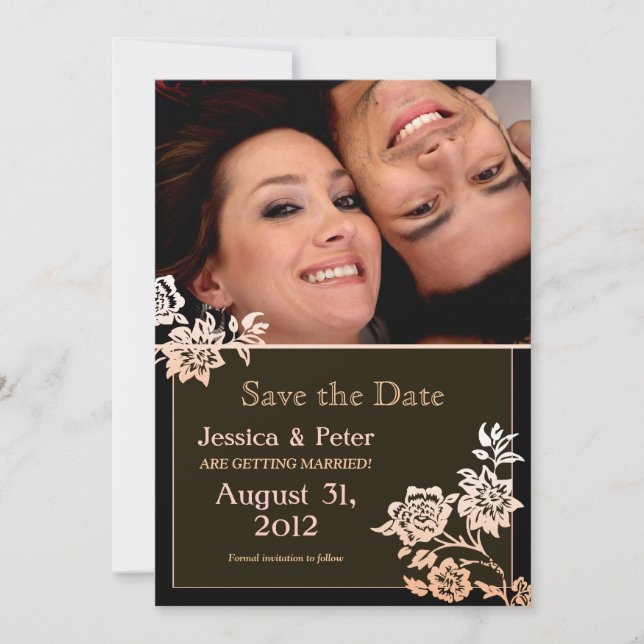 beautiful elegant save the date photo invitations (Front)