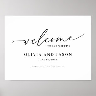 Beautiful Elegant Script Welcome Wedding Sign