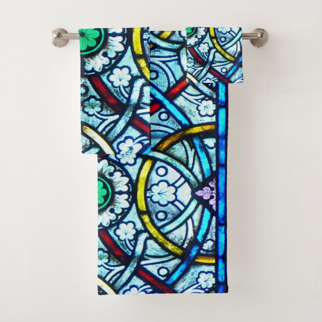 Beautiful Elegant Stained Glass from Notre Dame Bath Towel Set (Insitu)