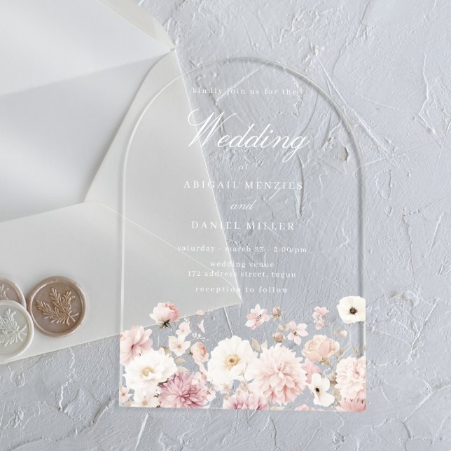 Beautiful Elegant Stunning Floral Wedding Acrylic Invitations (Creator Uploaded)