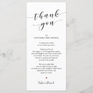 Beautiful Elegant Thank you Place Setting Card