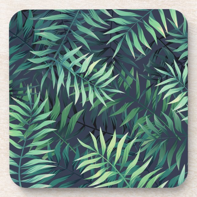Beautiful &amp; Elegant Tropical Leaves | Coaster (Front)