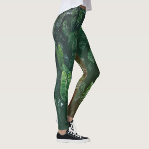Beautiful & Elegant Tropical Leaves Leggings