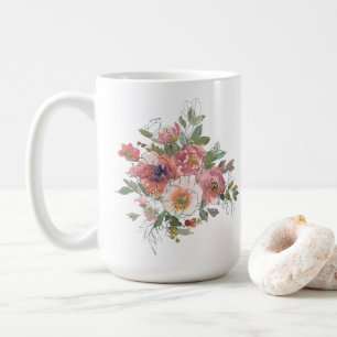 Beautiful Elegant watercolor flowers bouquet art Coffee Mug