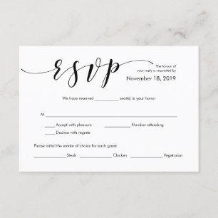 Beautiful Elegant Wedding RSVP Enclosure Card