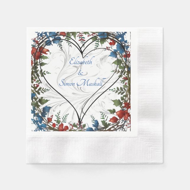 Beautiful,elegant & whimsical wedding themed decor napkin (Front)