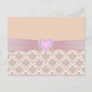 Beautiful elegant white pearls effect heart postcard