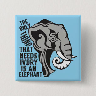 Beautiful Elephant 15 Cm Square Badge