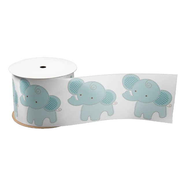 Beautiful Elephant Baby Shower Custom Ribbon Satin Ribbon (Spool)