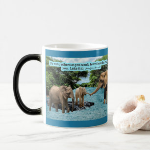 Beautiful Elephant Scripture Luke 6:31 Magic Mug