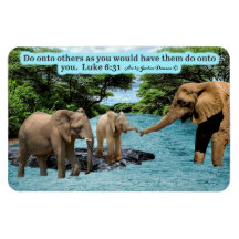Beautiful Elephant Scripture Magnet Luke 6:31