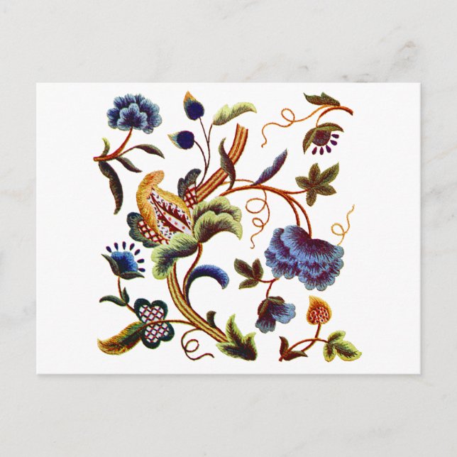 Beautiful Elizabethan Jacobean Embroidery Postcard (Front)