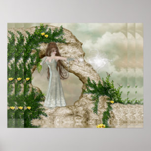 Beautiful Elven Magic Fantasy Poster Print