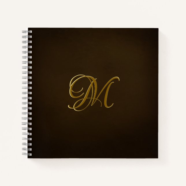 Beautiful Embossed Monogram Faux Antique  Notebook (Front)