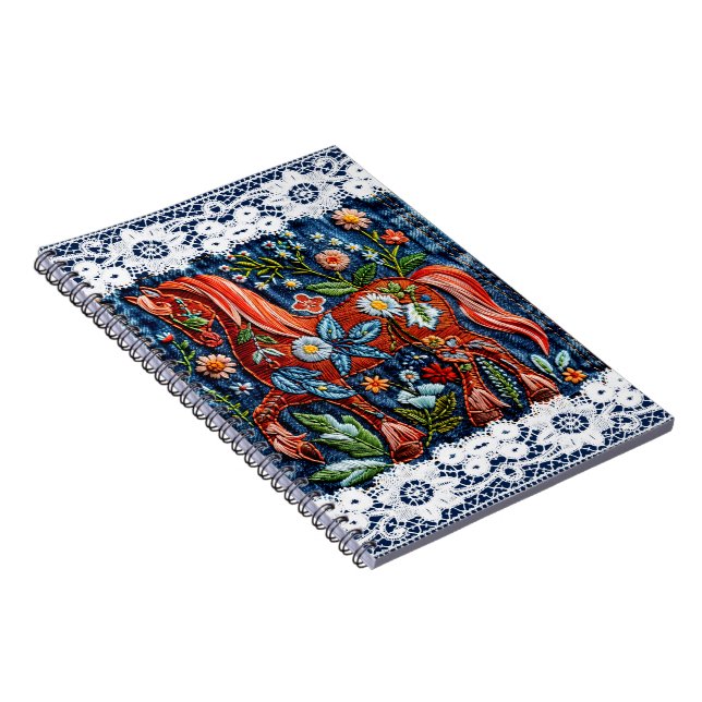 Beautiful Embroidered Horse Notebook (Right Side)