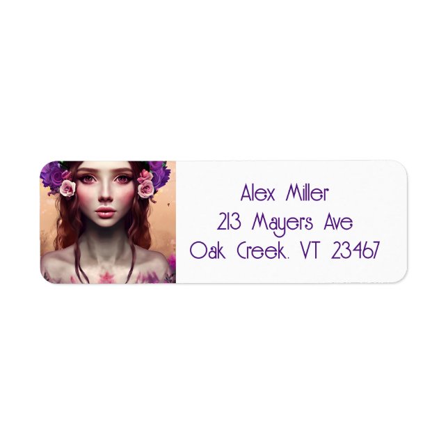 Beautiful Enchantress Fantasy AI Art Return Address Label (Front)