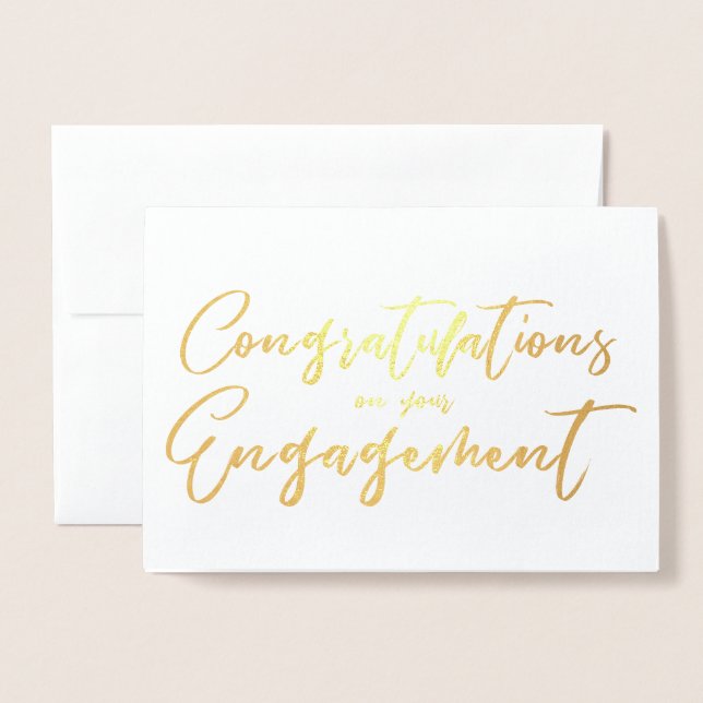 Beautiful Engagement Congratulation Foil Card (Front With Envelope)