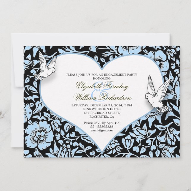 beautiful engagement party custom invitations (Front)