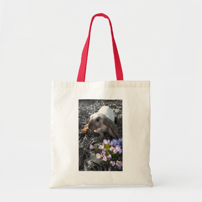 Beautiful English Lop with Flowers Tote Bag (Front)
