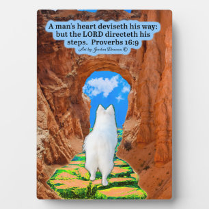 Beautiful Eskie Scripture Plaque Proverbs 16:9