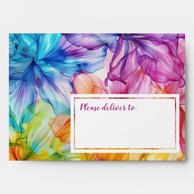 Beautiful Ethereal Bloom rsvp Envelope (Front)