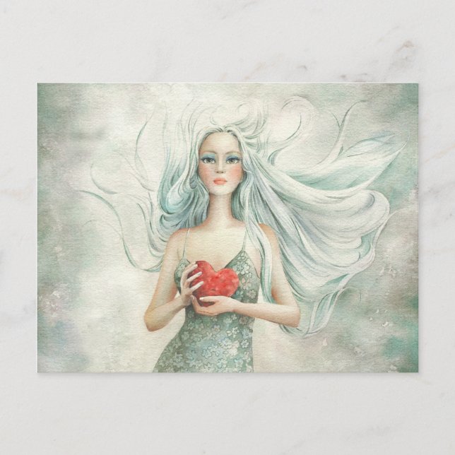 Beautiful Ethereal Figure and Heart Postcard (Front)