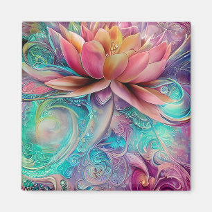 Beautiful Ethereal Whimsical Lotus Flower Magnet