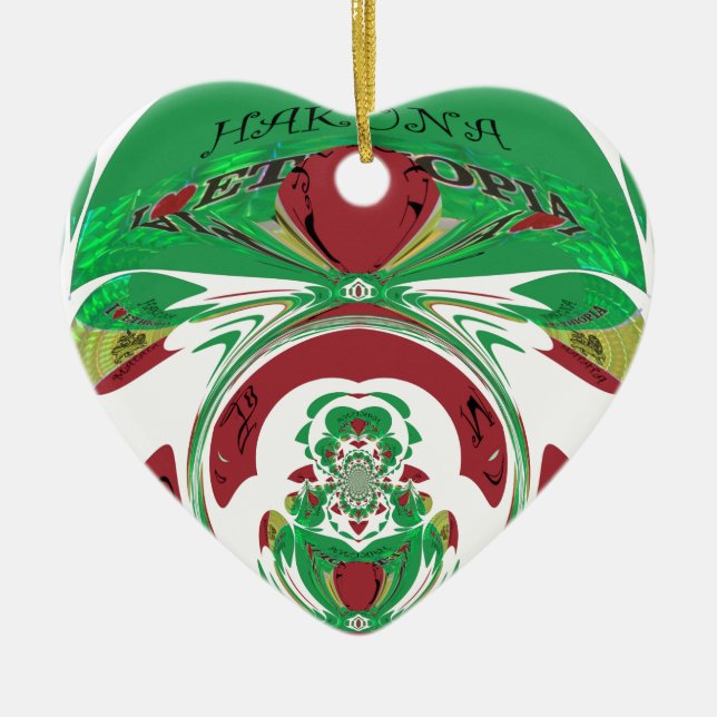 Beautiful Ethiopia Lovely Hakuna Matata I love Hea Ceramic Ornament (Front)