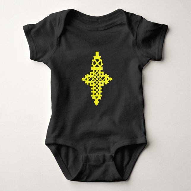 Beautiful Ethiopian Cross Meskel መስቀል የህፃን ልብስ Baby Bodysuit (Front)
