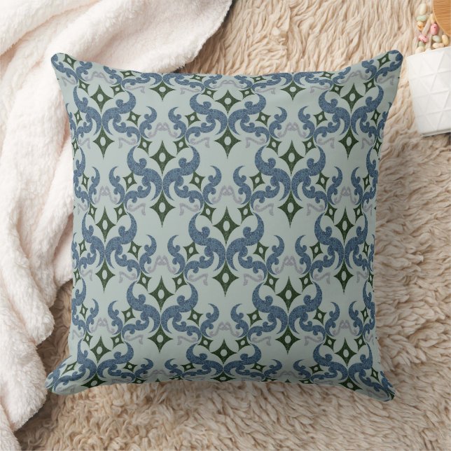 Beautiful ethnic Damascus pattern pointillism Cushion (Blanket)