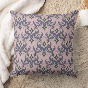 Beautiful ethnic Damascus pattern pointillism  Cushion