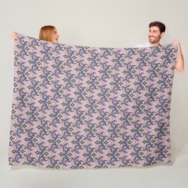 Beautiful ethnic Damascus pattern pointillism  Fleece Blanket (In Situ)