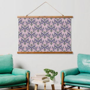 Beautiful ethnic Damascus pattern pointillism Hanging Tapestry