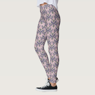 Beautiful ethnic Damascus pattern pointillism  Leggings