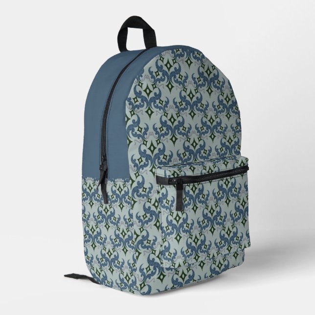 Beautiful ethnic Damascus pattern pointillism Printed Backpack (Back Corner Left)