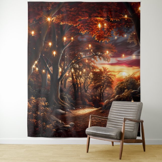 Beautiful Evening Wedding Backdrop Tapestry (In Situ)